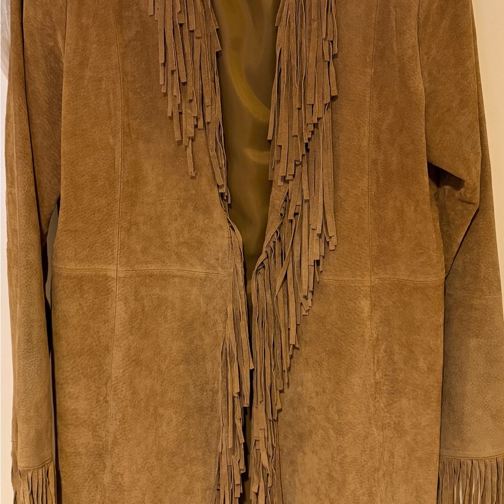 B Lucid women’s XL Tan Fringe Jacket Western.